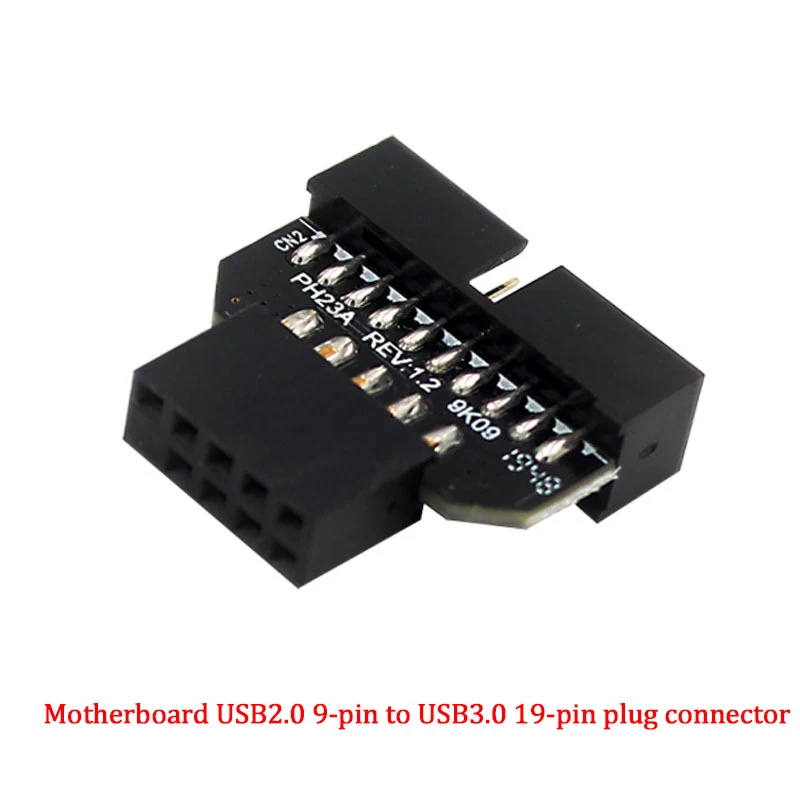 USB2.0 9pin إلى USB3.0 19pin اللوحة الأمامية المكونات في موصل اللوحة الأم للكمبيوتر USB 3.0 19/20pin إلى USB2.0 9pin محول محول