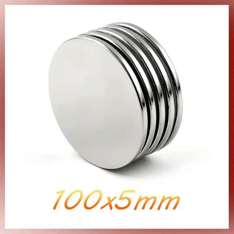 

1PC 100x5 mm Bulk Round Super Strong Powerful Magnets N35 Big Disc Search Magnet 100x5mm Rare Earth Neodymium Magnet Disc 100*5