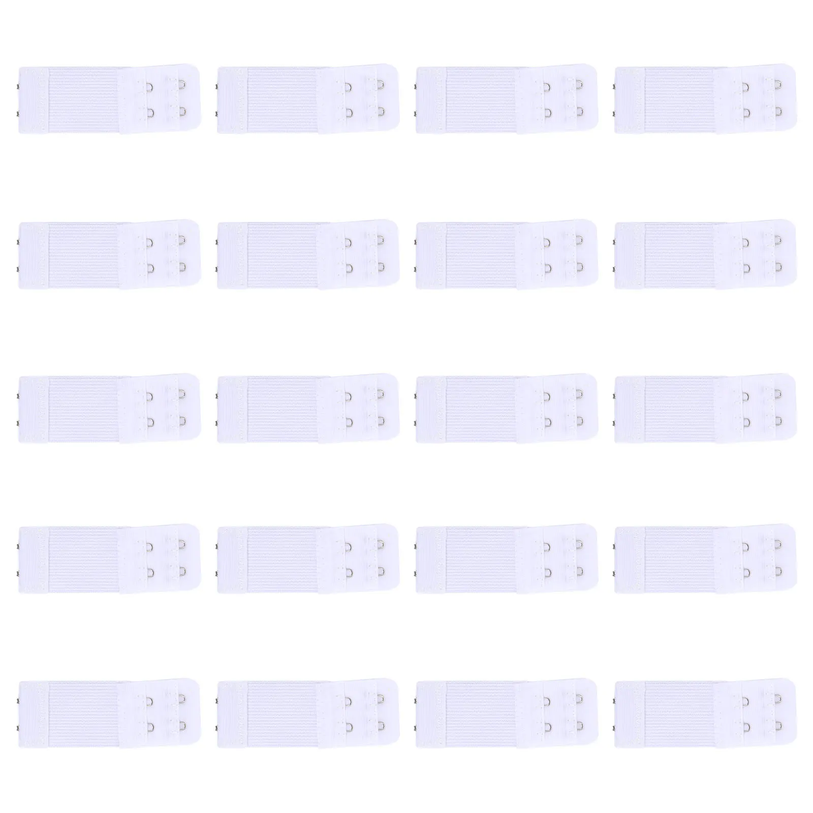 Hebilla extensora de sujetador elástico para mujer, 20 piezas, 2 ganchos, 2 filas, correa de extensión de sujetador ajustable, suave, Flexible y cómoda