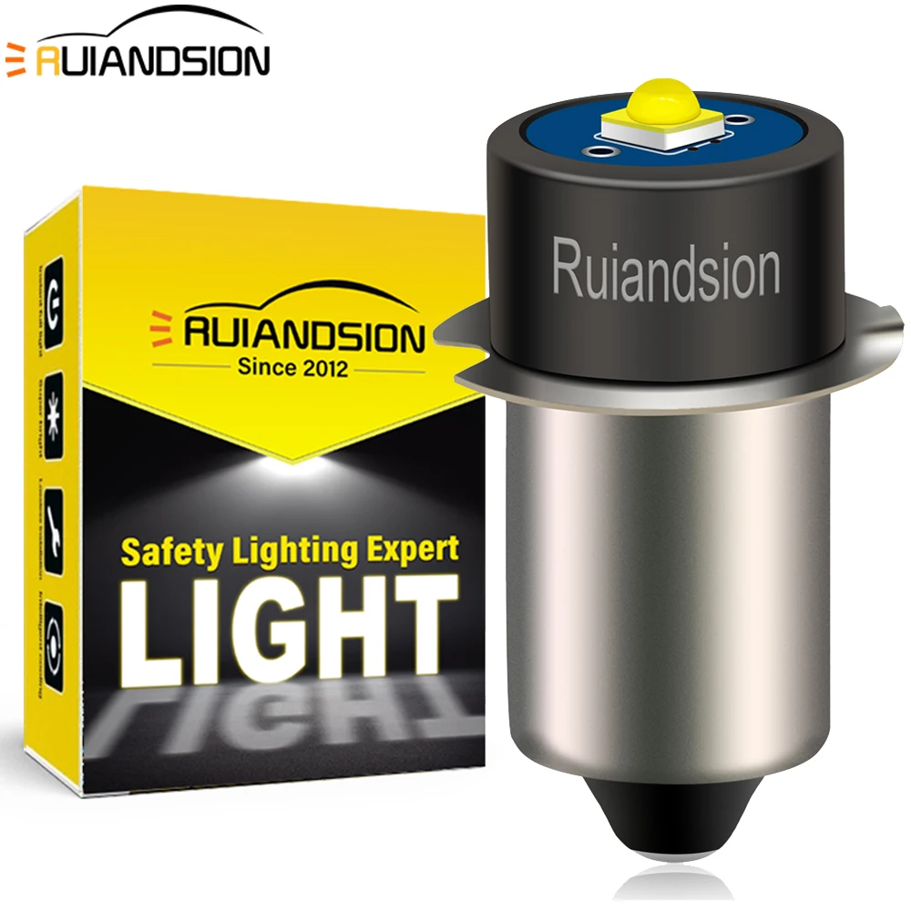 1Pç Lâmpada LED P13.5S PR2 para Lanterna XPG2 1-9V 6-30V 1.5V 3V 6V 4.5V 12V 18V 1-9 Pilhas AA/D 300Lm 6000K para Lanterna Maglite