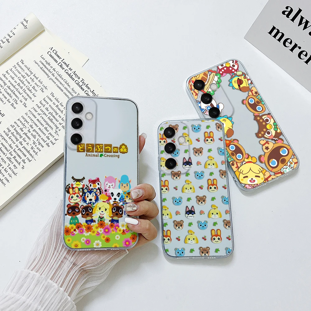 Game Animals Crossings Phone Case For Samsung S24 S23 S22 S21 S20 S10 FE Note20 Note10 Plus Ultra Lite 5G Clear Soft TPU Cover