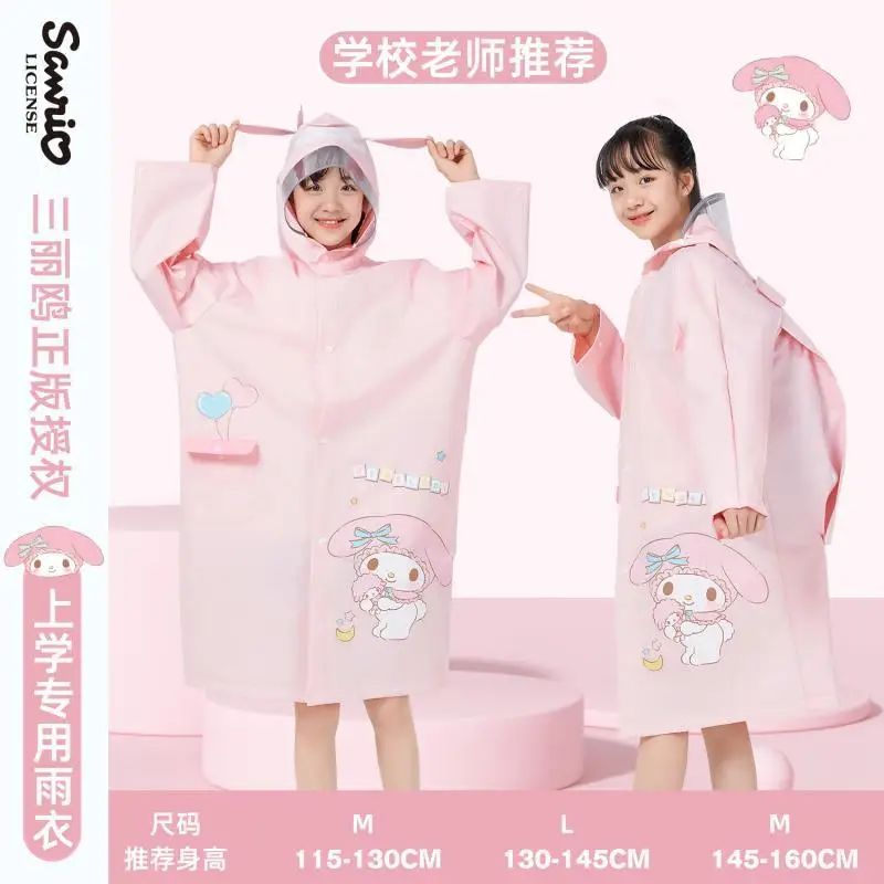 

Sanrio Children Cartoon Raincoat Children Raincoat Melody Elementary School Student Kindergarten Kid Cartoon Cute Cartoon Poncho