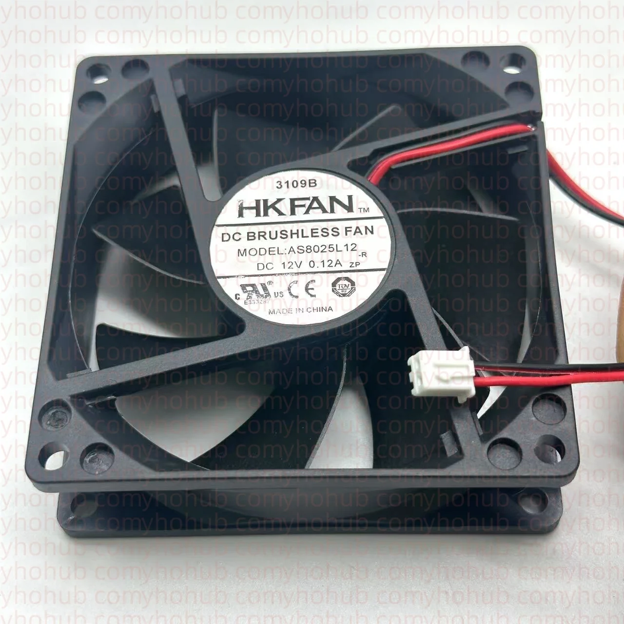 HK FAN AS8025L12 DC 12V 0.12A 80x80x25mm 2-Wire Server Cooling Fan