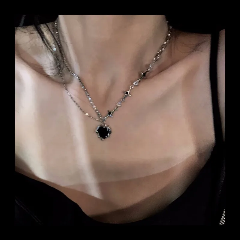 سبايس جيرلز ستاندرد! شخصية متعددة الاستخدامات! قلادة سوداء مزاجه الإجتماعي الترقوة سلسلة المرأة عالية الشعور