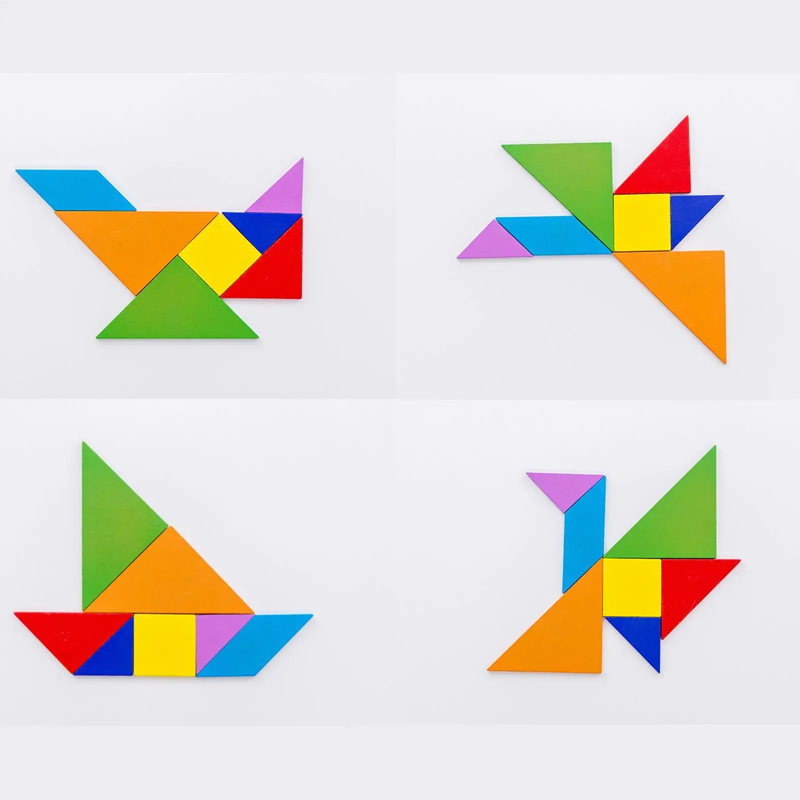 Puzzles Tangram en bois pour enfants avec 7 pièces colorées, jouet d'apprentissage éducatif pour garçons et filles, cadeau de fête amusant