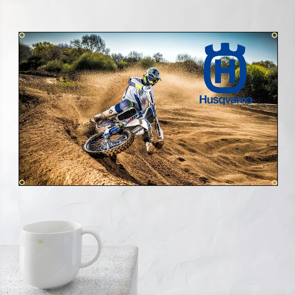 H-Husqvarnas Logo Cool Flag Polyester Printed Banner For Home Decoration view 2