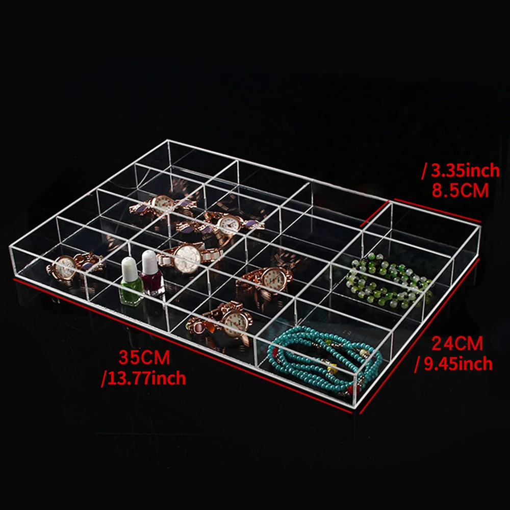Jewelry Organizer Acrylic Clear Tray Display Storage for Jewelry Earring Bracelet Collections Display Gift Boxes Decoration