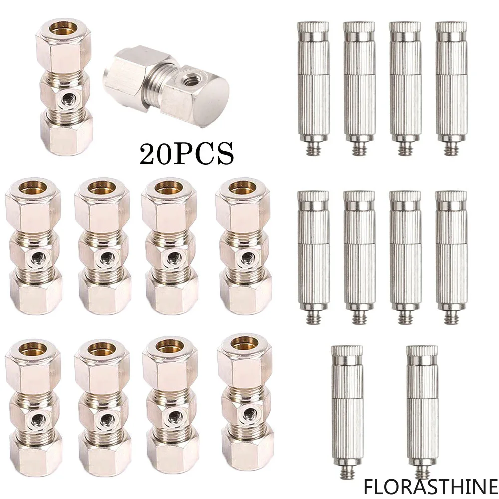 9.52mmTube Atomizing Nozzle Connector with Mist Nozzle Fogging Accessories Machine Mist System Parts for Outdoor Cooling System