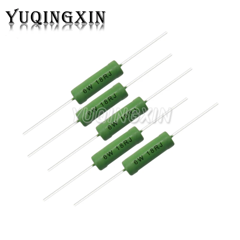 5pcs RX21 6W Wire Wound Resistance 5% 1R 10R 100R 1K 10K 12K 15K 18R 20R 22R 24R 27R 33R 36R 0.05 0.1 0.22 1 10 100 ohm Resistor