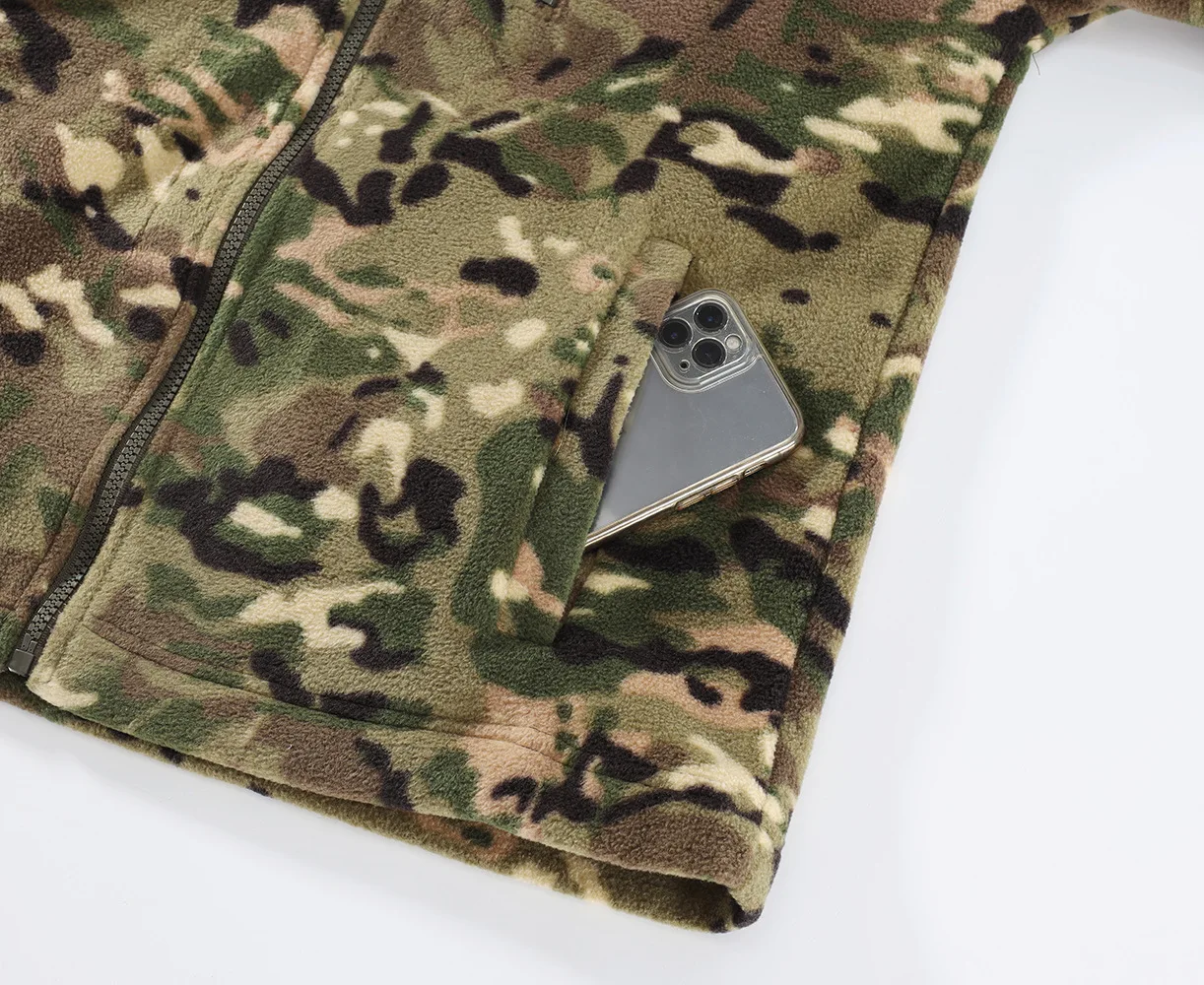 Outdoor Camouflage Fleece Jacket Double-Sided Shake Fleece Cardigan Tactical Jacket Warm Mountaineering Suit 123 S1f0dbc5f608b45b090990846564ec0c46