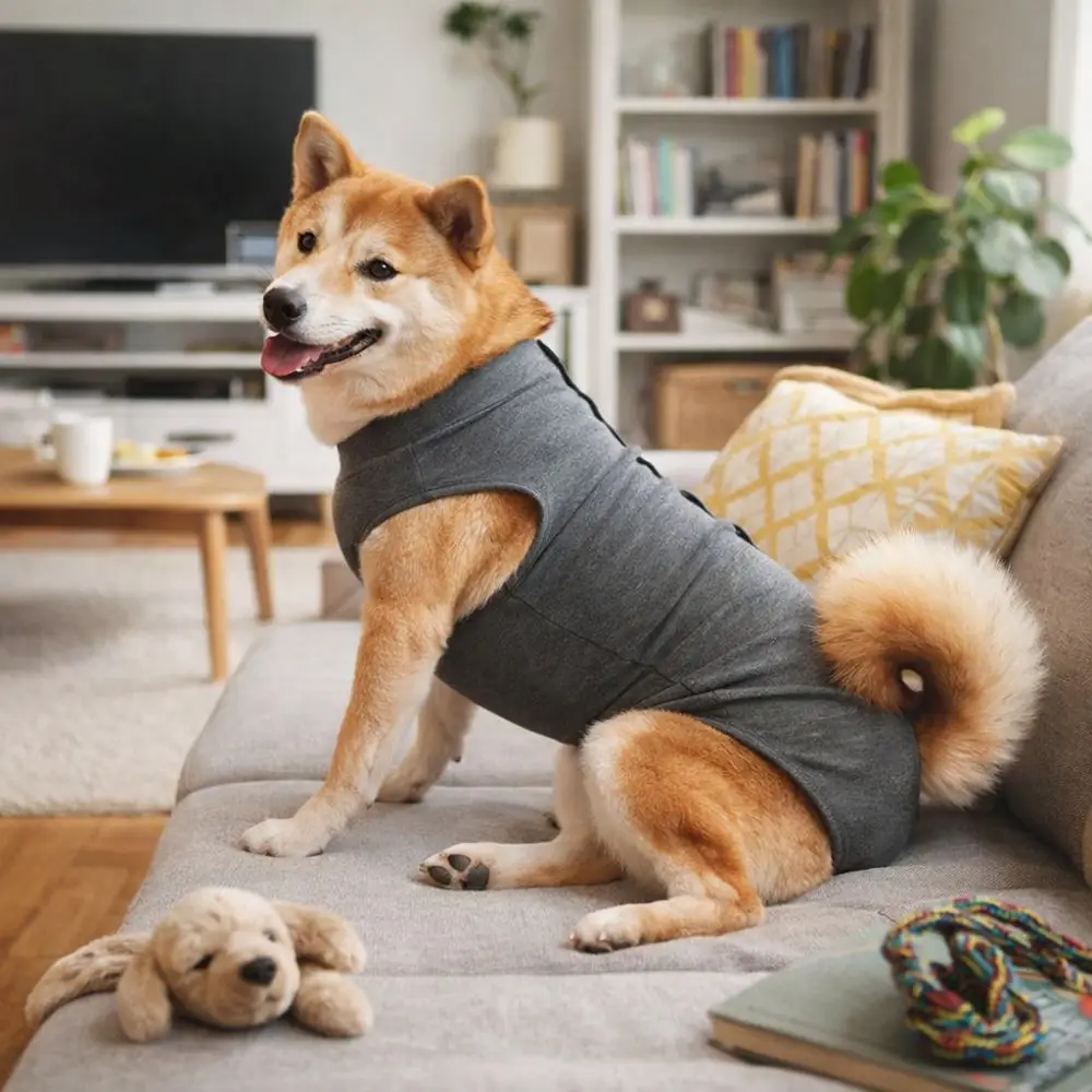 

Elastic Dog Recovery Suit Comfortable Adjustable Pet Anti-Lick Suit Breathable Washable Cat Weaning Suit Recovery Period