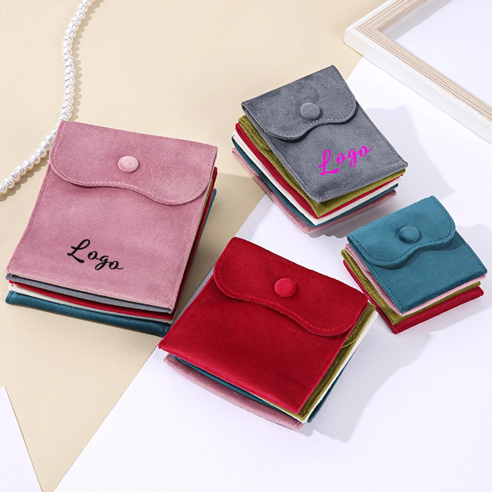 شعار مخصص المخملية القرط حلقة الغبار الحقيبة أزرار خاطفة مجوهرات حقيبة المغلف أكياس التعبئة والتغليف حفل زفاف لصالح هدية سوار قلادة #2