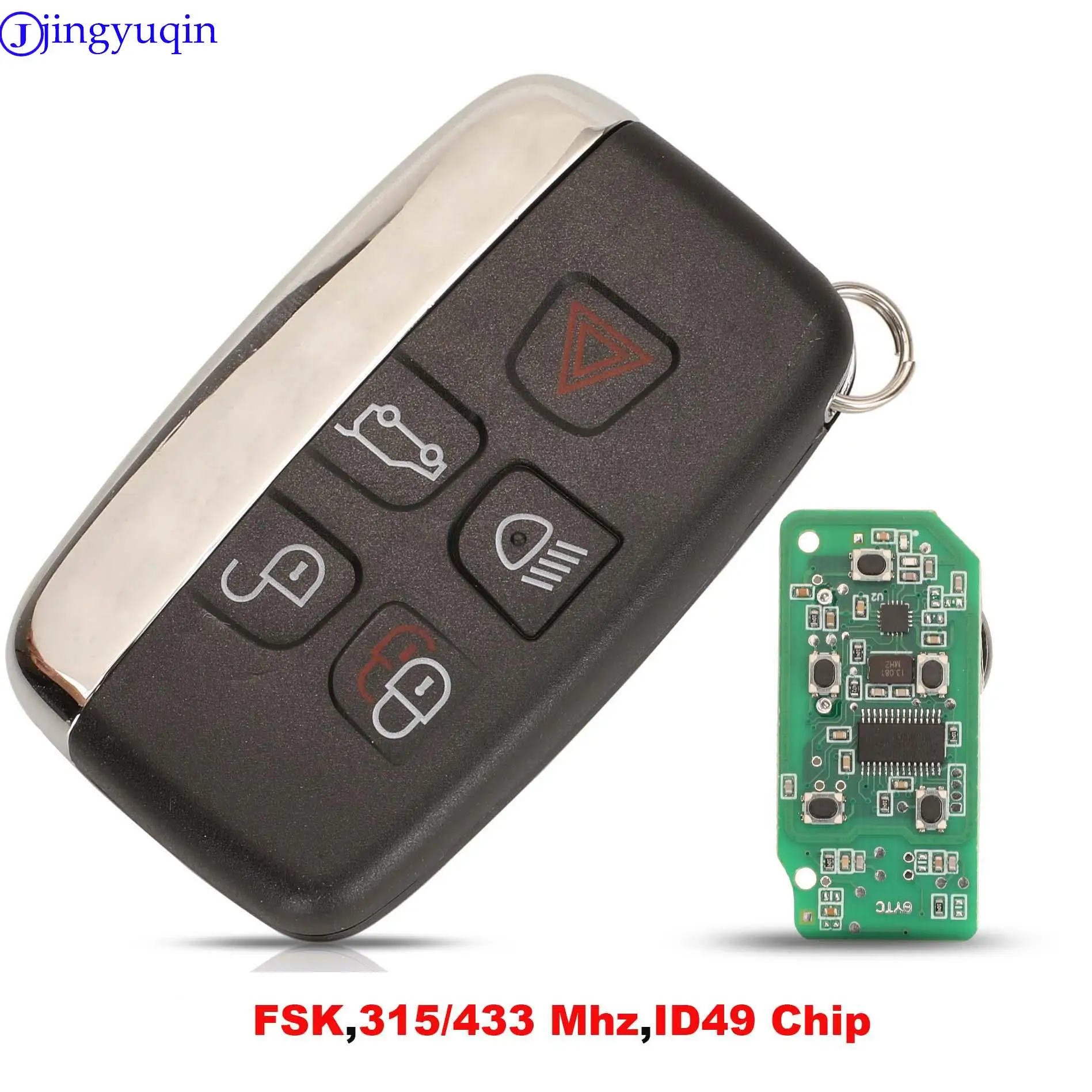 

jingyuqin FSK 315/433 MHz Car Remote Key For Land Rover Discovery 4 Freelander For Range Rover Sport Evoque 5buttons