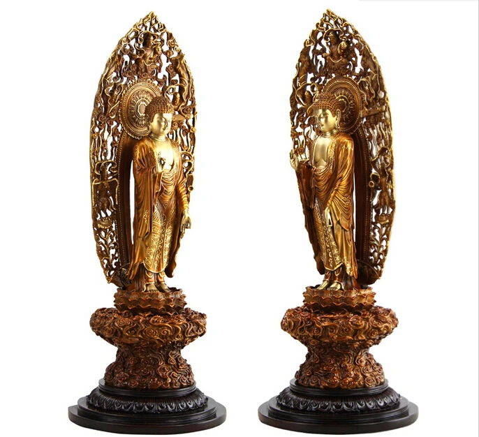 43CM Large #  High-grade Buddha statue # office home house efficacious Protection # Guanyin Amitabha mahasthamaprapta statue