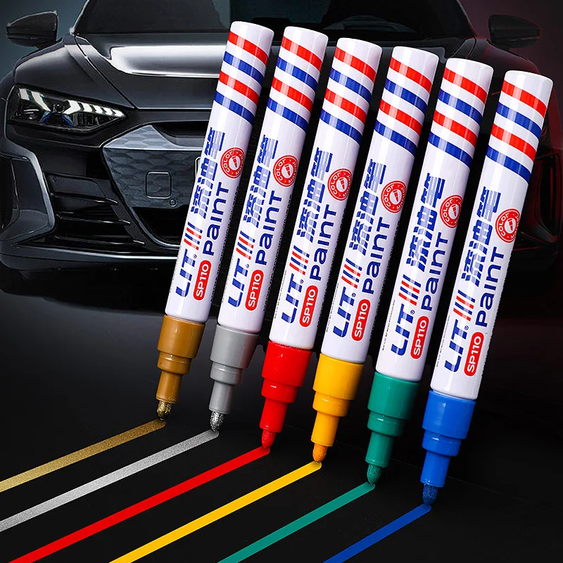 12pcs Chrome Mirror Marker Pen 2mm DIY Reflective Paint Pen Permanent Gold SILVER Marker Touch Up, Model Painting, Marking