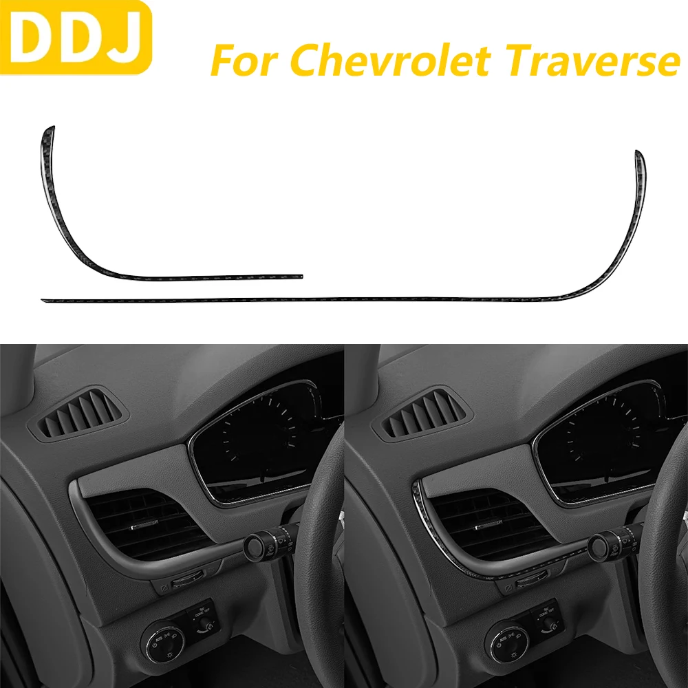 

Для Chevrolet Traverse 2013-2017 настоящее углеродное волокно, обе стороны приборной панели, вентиляционное отверстие, накладка, полоски, автомобильные аксессуары, наклейка