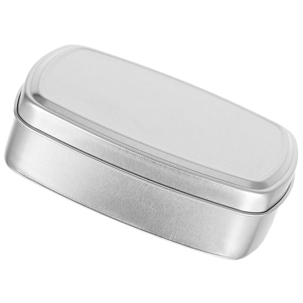 Aluminum Soap Box Rectangle Metal Tin Jar Soap Box Holder 150Ml Travel Bar Soap Holder Containers Small Storage Box Lid Soap