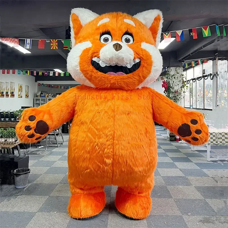 

2.6M Inflatable Orange Cat Mascot Costume for Adult Plush Furry Animal Christmas Halloween Blow Up Carnival Party Dress Suit