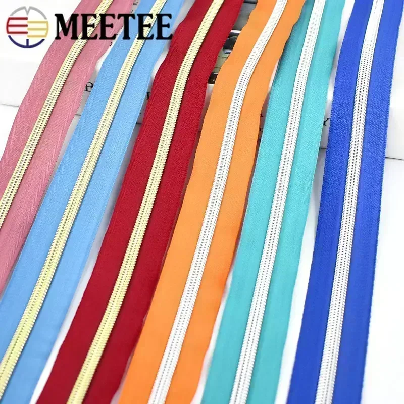 10-50Meters 5# Nylon Zippers for Sewing Bags Plastic Coil Bag Zipper Tapes By The Meter Garment Zips Replacement Accessories