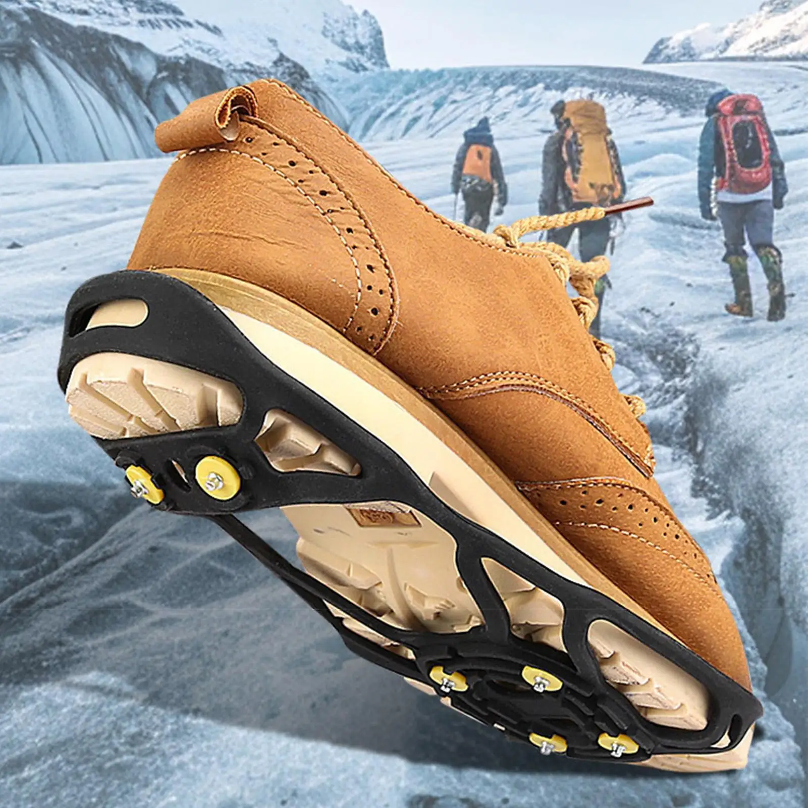 

Шипы для обуви, кошки с 6 зубцами, противоскользящие шипы для защиты от снега, бахилы для обуви для пеших прогулок, рыбалки, альпинизма, улицы, холода