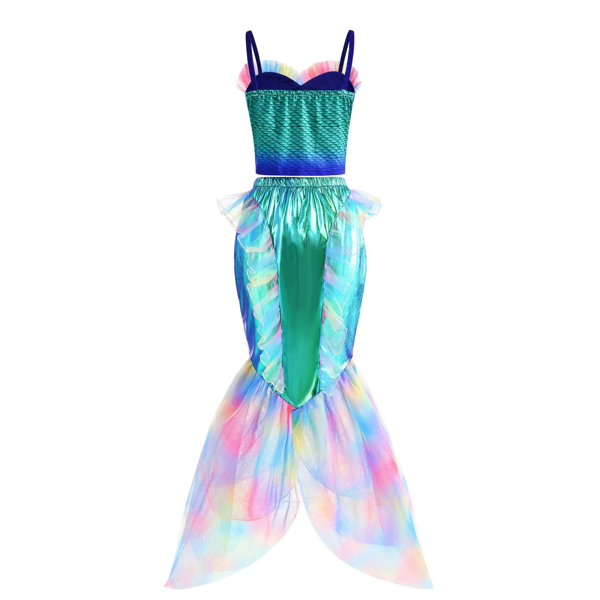 Pequena Sereia Cosplay para meninas, Ariel Princess roupas para crianças, festa de aniversário extravagante, Carnaval de Halloween