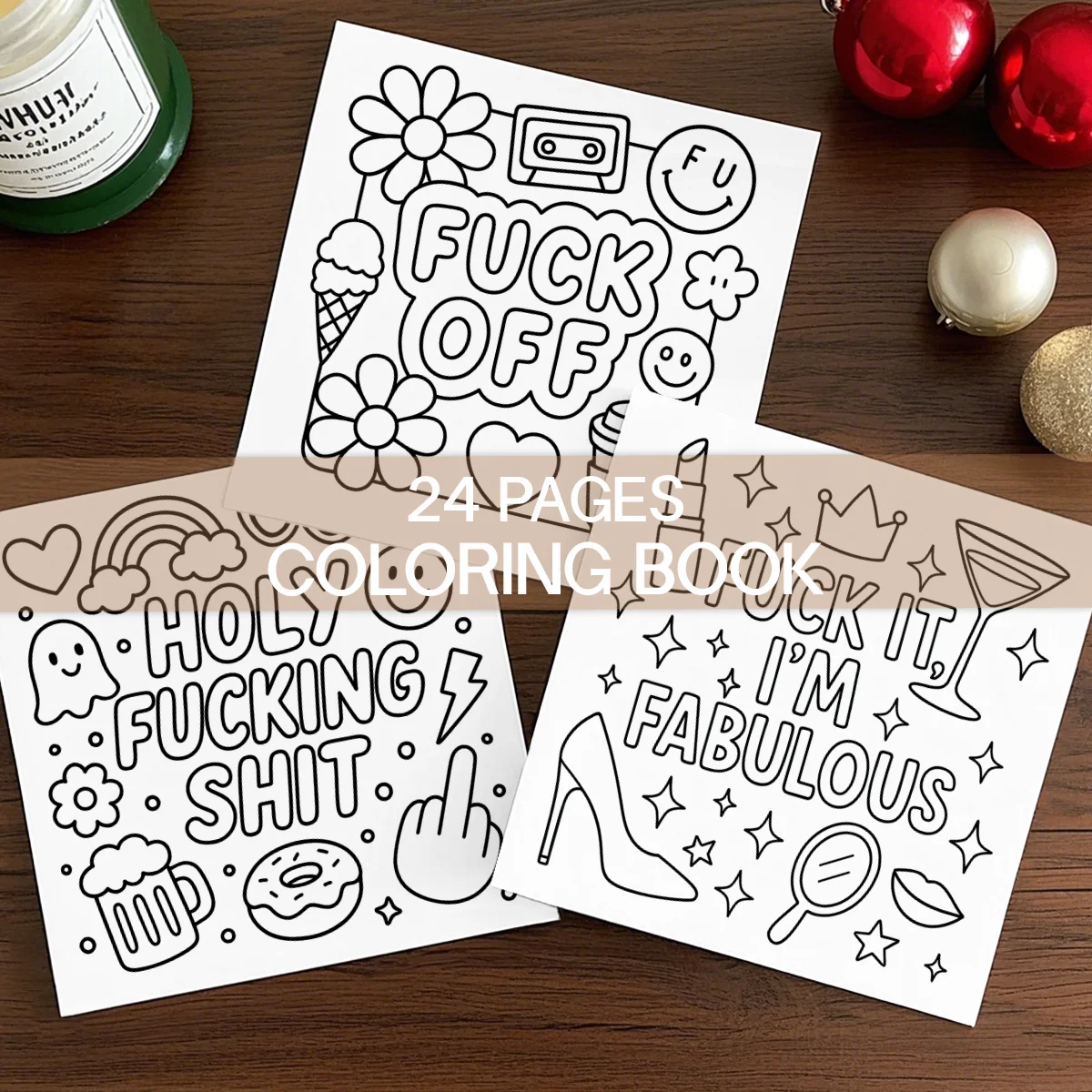 كتب تلوين SWEAR WORD للبالغين والمراهقين تتميز بكتب تلوين كرتونية لطيفة للجراء للاسترخاء في لحظة مريحة
