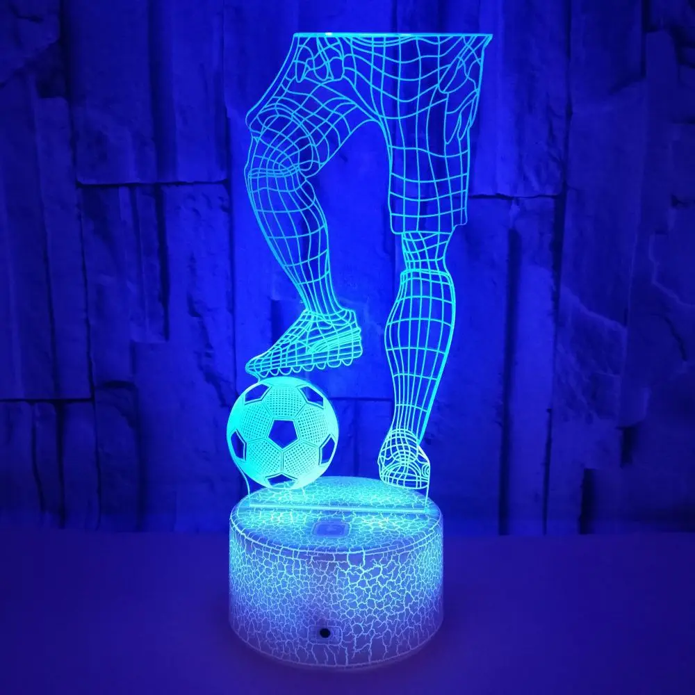 3D Play Football LED Night Light for Bedroom Decoration Colorful USB Table Lamp Home Decor Birthday Xmas Gift for Kids Boys