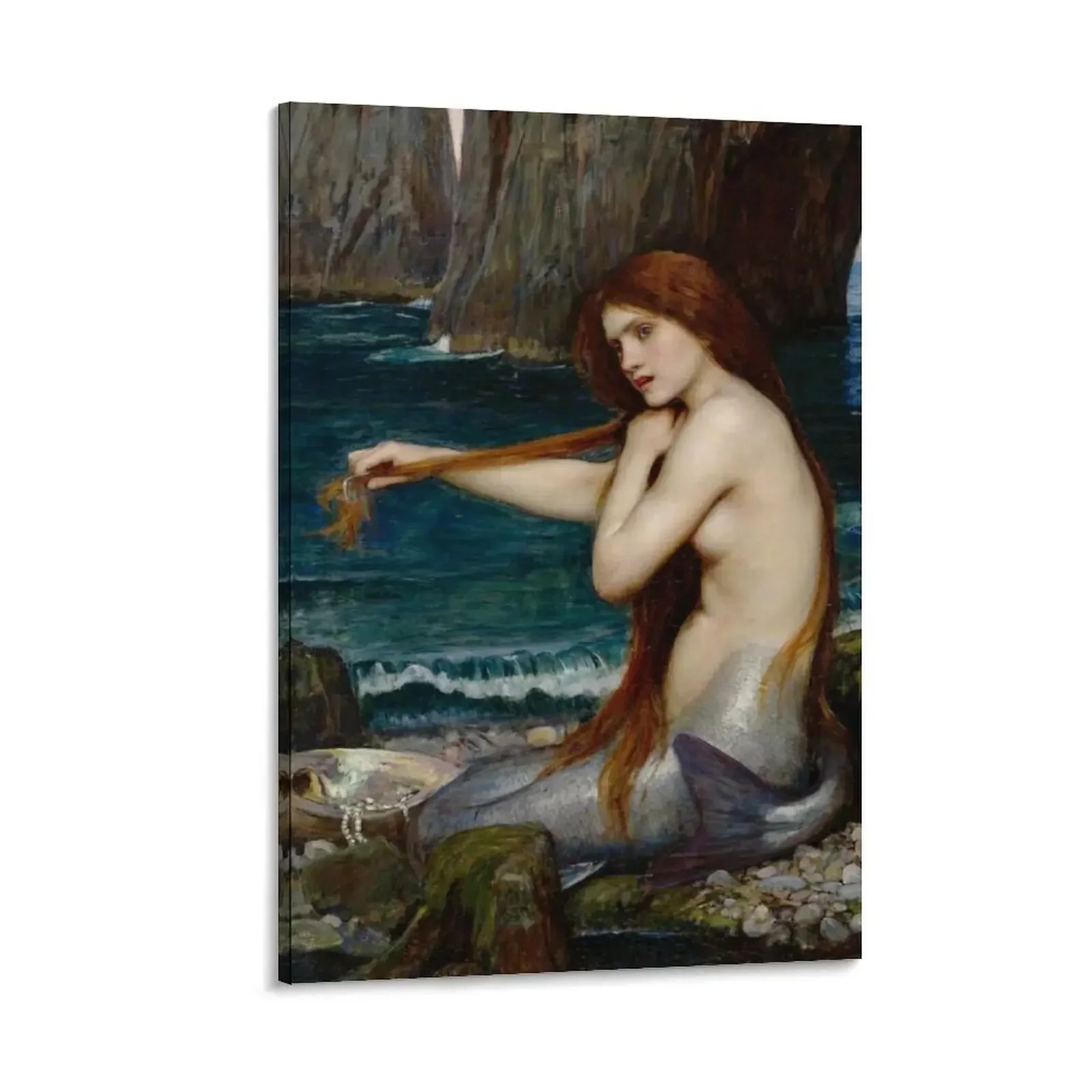 

John William Waterhouse - The mermaid Canvas Painting wall decoration living room decoration Decorative picture