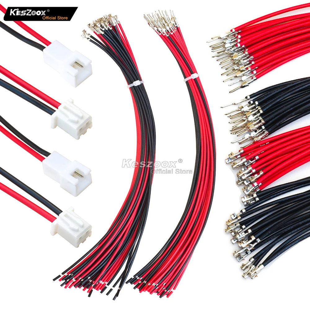 

Keszoox XH2.5mm 2Pin JST-XHP-02 22AWG Wire JST Male and Female Connector Housing / Pin Header Wire Connectors Adaptor