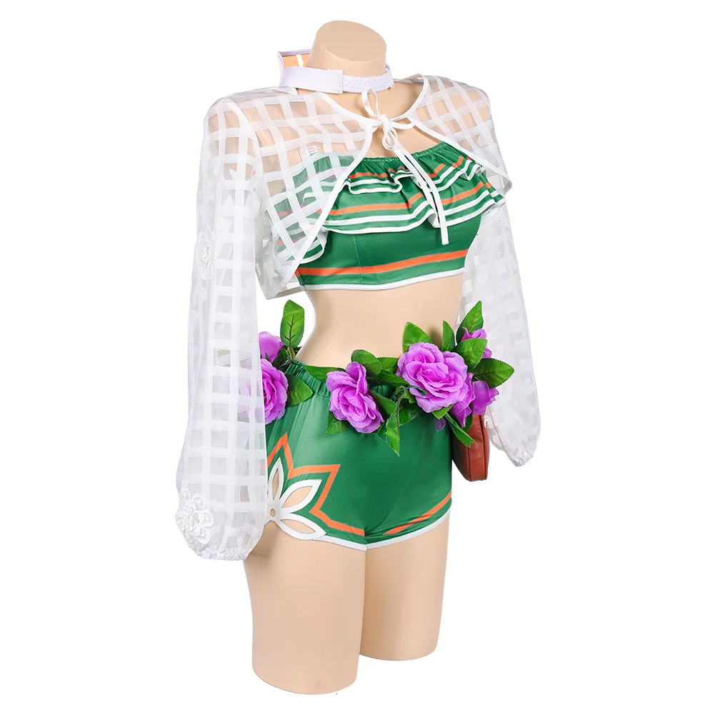 Doreen Green Cosplay Women Beach Style Swimsuit Full Set Costume Roleplay Game Rivals Disguise for Halloween Carnival Party Suit