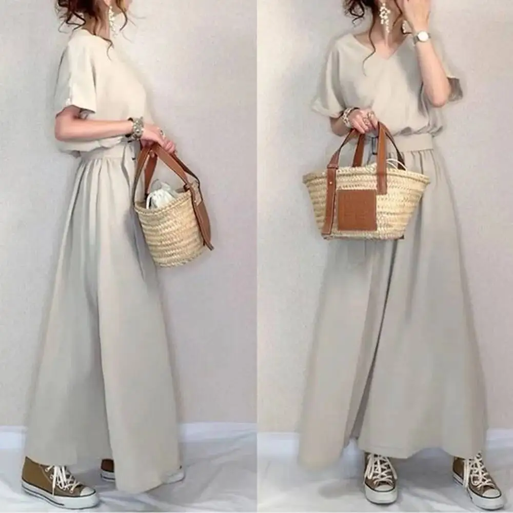 

Женское платье-юбка А-силуэта с V-образным вырезом, свободного кроя, с завышенной талией, в японском и корейском стиле, 4 цвета, новинка 2026 года, для стройности и элегантности