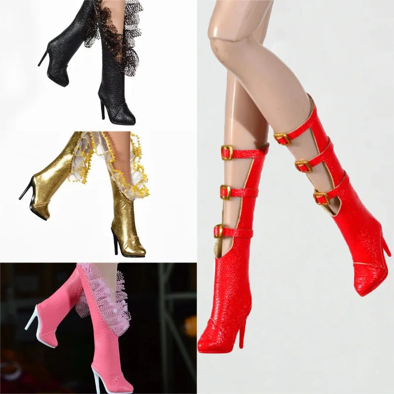 

1/6 кукла, модные сексуальные кружевные туфли на высоком каблуке, женские фигурки, полые сапоги, модель кукольной обуви, аксессуары для куклы FR2, игрушки для тела