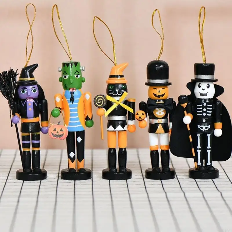 Skelett Nussknacker Halloween Dekoration Holz Nussknacker Figuren Desktop Dekorationen für Home Party Dekorationen B03E – Detail 7