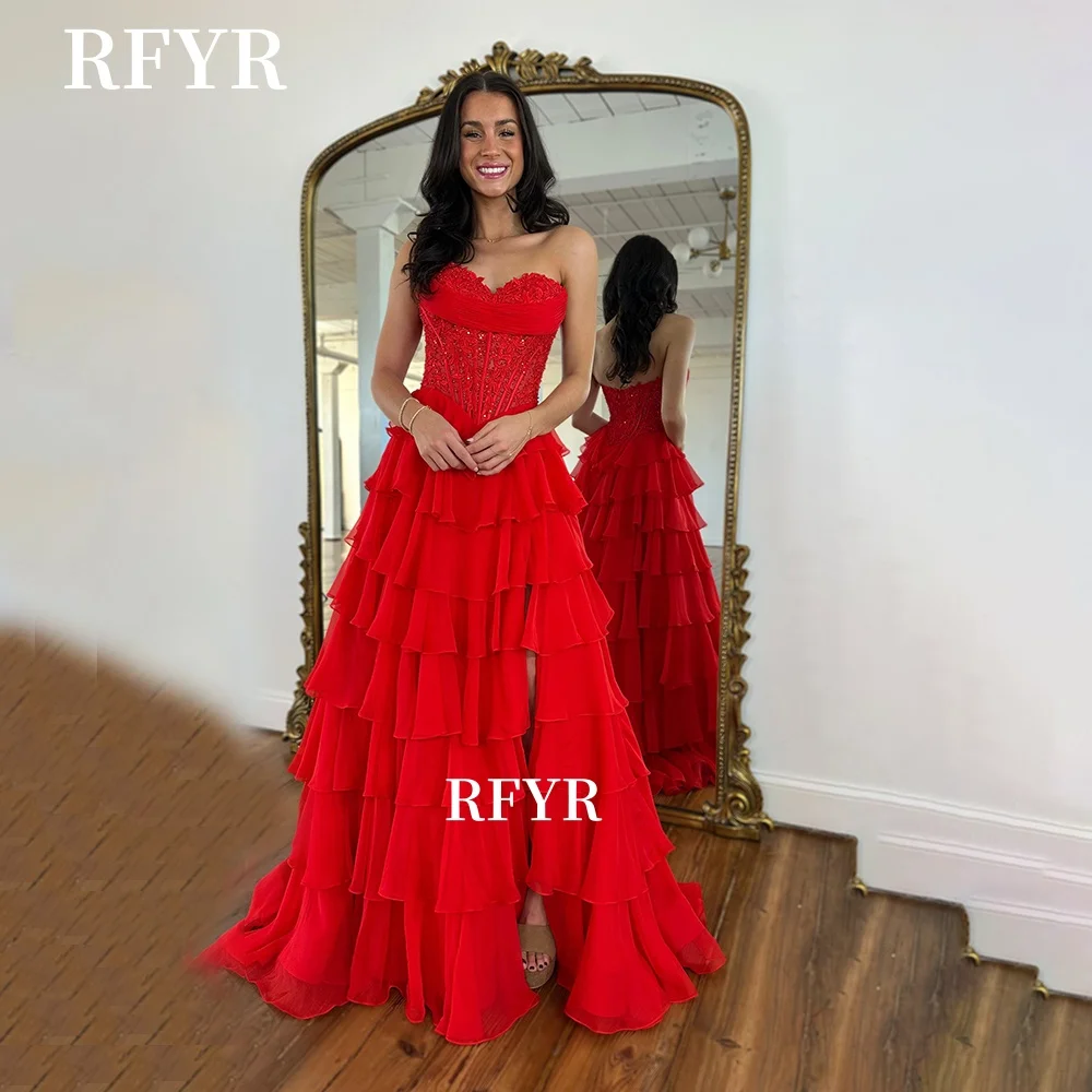 

RFYR Sweetheart Prom Dress A Line Evening Dress Multilayer Party Dress for Homecoming Celebrity Gala Dress Vestidos Customized