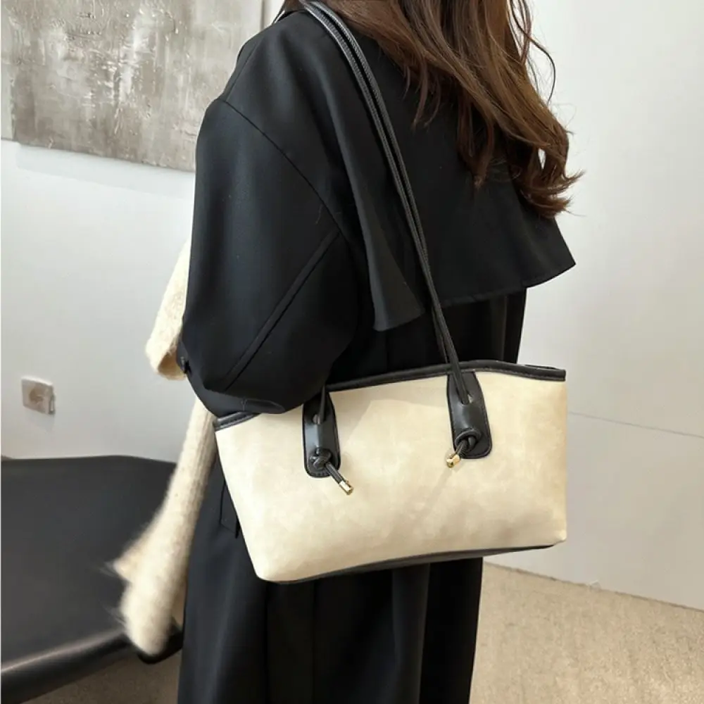 Elegant Women Shoulder Bag Vintage Large Capacity Tote PU Leather Handbag Casual Bucket Bag For Work School Winter New