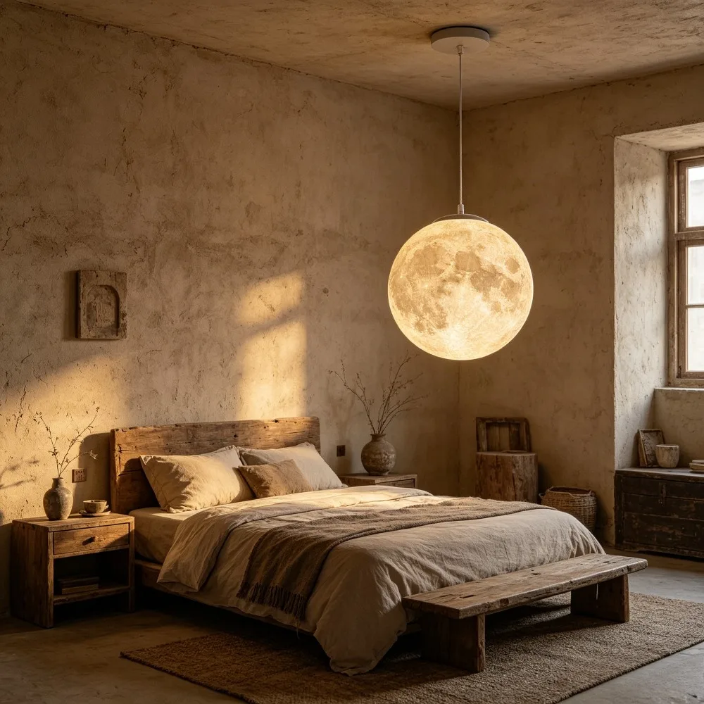 Nordic Minimalism Moon Pendant Lights Bedroom Decoration Home Lustre Chandelier B&B Loft Stair Restaurant Hanging Lamps Fixtures