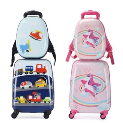 Kinder Trolley Koffer mit Rucksack 18 Zoll + 13 Zoll Universalrad Reisegepäcktasche Jungen Mädchen Cartoon süßes Gepäck