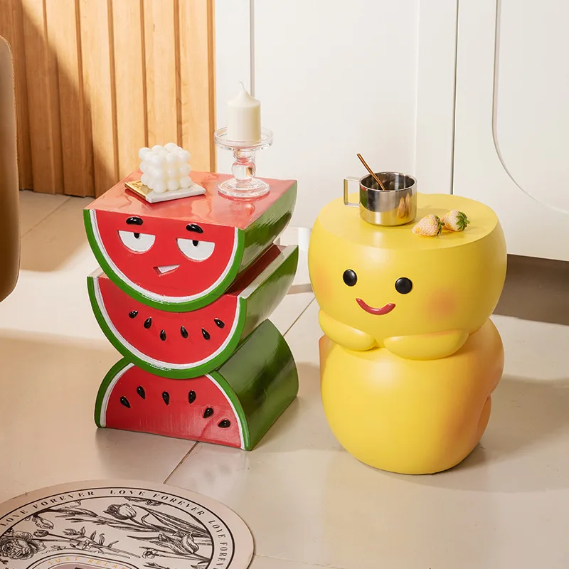 

Cartoon creative simulation fruit low stool ins wind living room decoration ornament small corner a few resin sofa edge a few