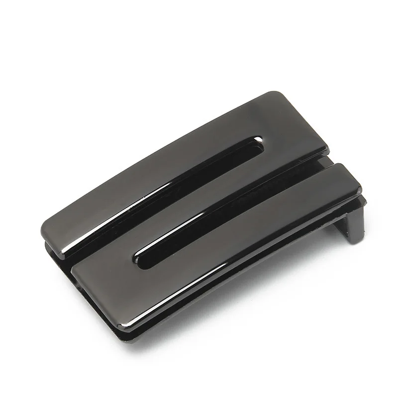 Boucle à lettres brillante en alliage de Zinc argenté, boucle lisse, accessoires de ceinture de poinçonnage polyvalents, boucle d'affaires décontractée