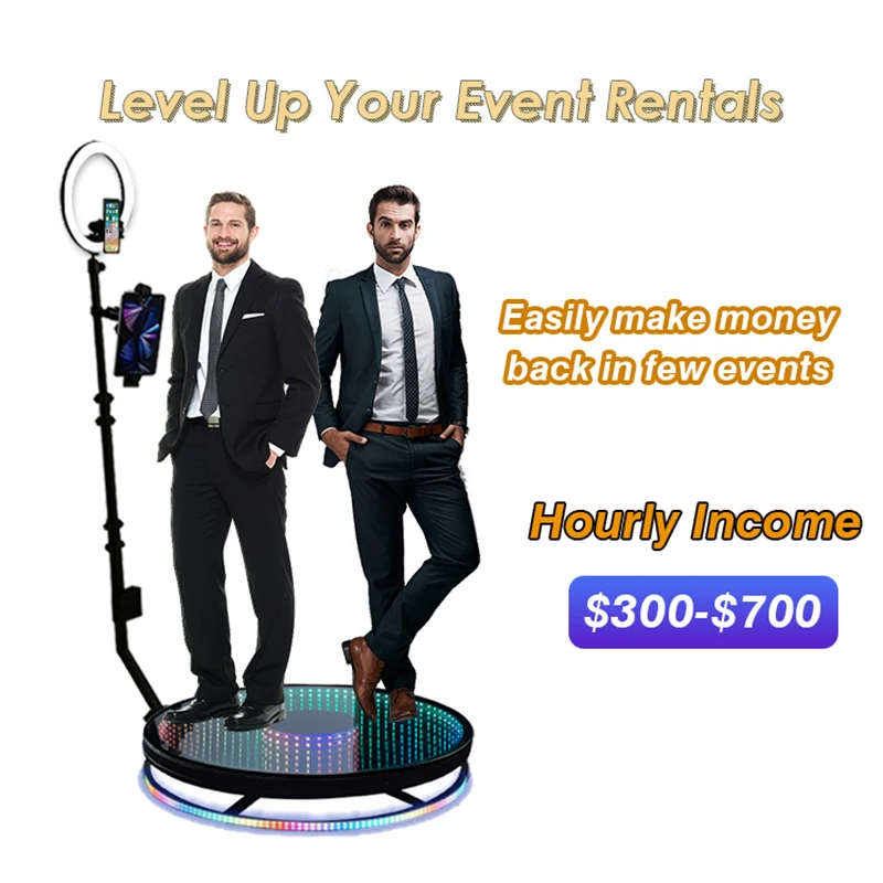 Latest Fashion Upgrade Full Set Accessories 10ft Rotating Camera Led Video Wall Dj Booth Photo Booth Kiosk for Trade Show