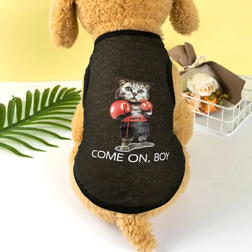 

2023 Summer Breathable Polyester Fibre Soft Dog Clothes Puppy Vest Cat Costume Cat T-shirt
