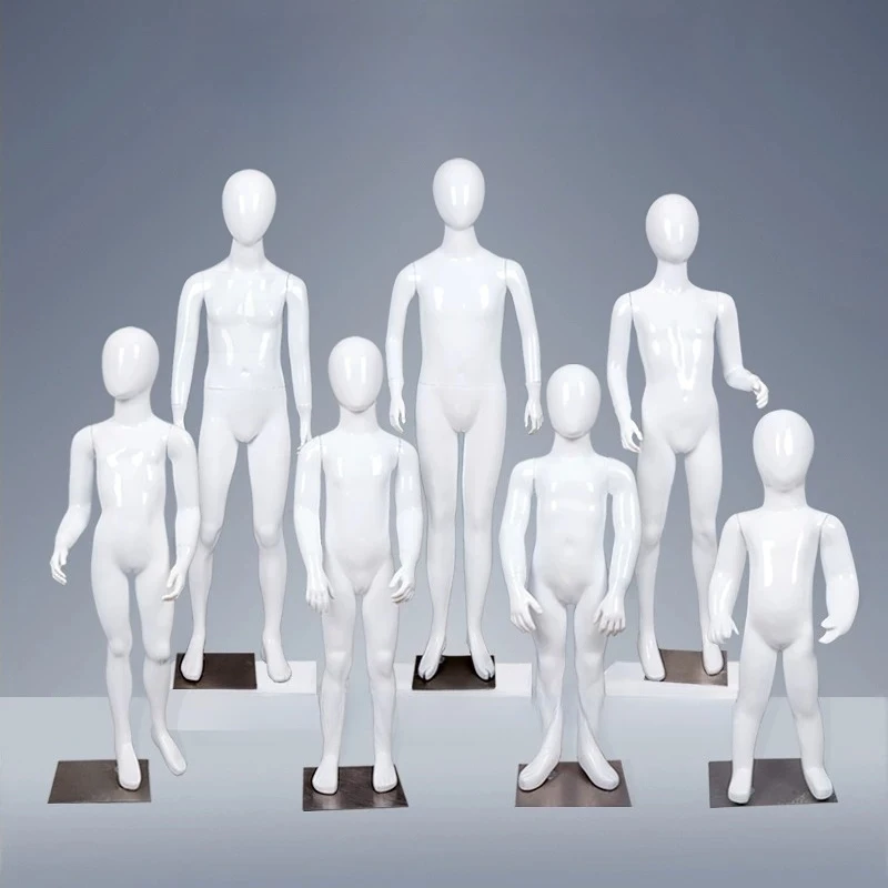 Gloss White Fiberglass Full Body Kids Mannequin, Child Dummy for 2-15Y Children Clothing Shop Window Display