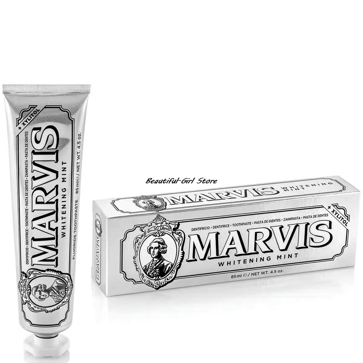 Marvis-pasta de dientes italiana Original, pasta de dientes para respirar y eliminar manchas de humo, maquillaje, 85ml