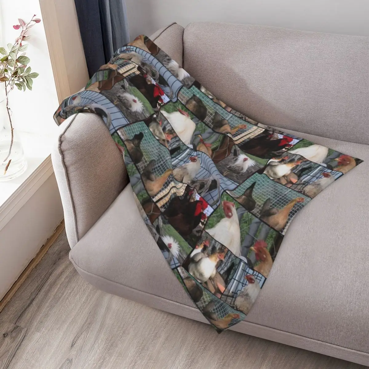 Chickens Throw Blanket Comforter Soft Plush Plaid Decorative Throw Hairys Plush funny gift Blankets 3