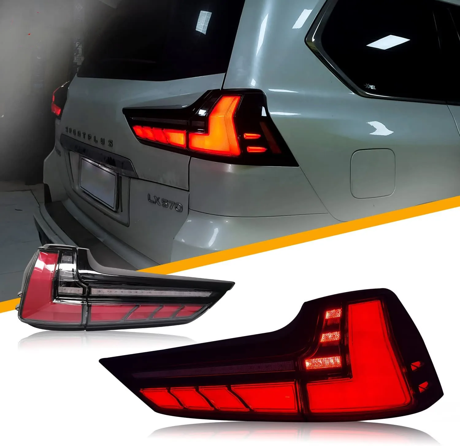 

LED Taillights Assembly For 2016-2021 Lexus LX570 DRL With Start UP Animation Tail Light Sequential Turn Signal