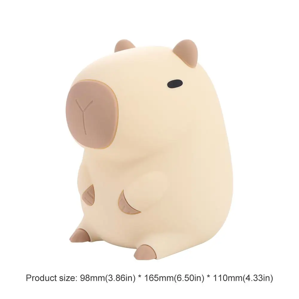 USB Rechargeable Capybara Night Light Eye Protection Soft Light Guinea Pig Night Light LED Capybara Shape Table Decoration Lamp