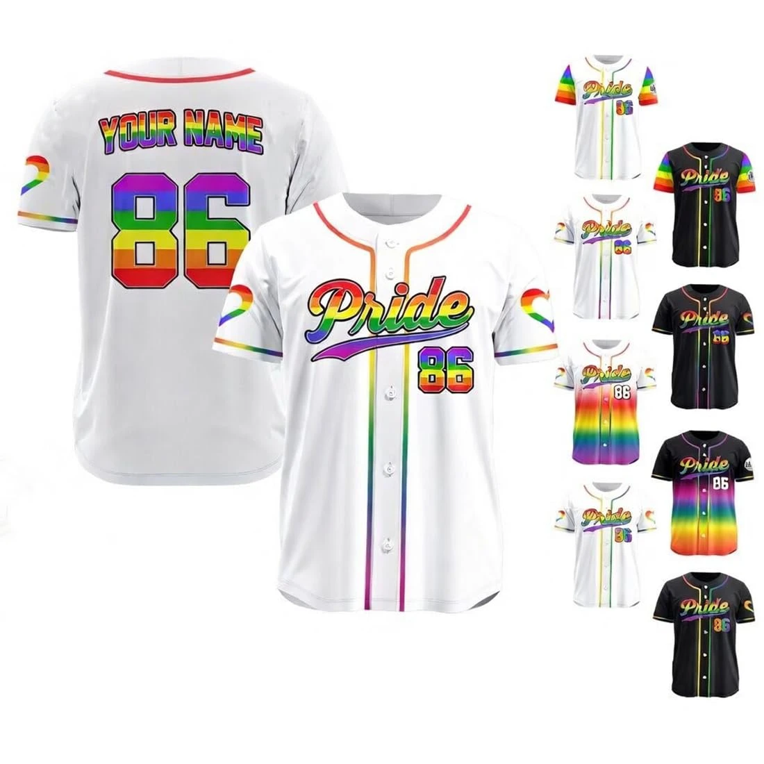 Hot Personalized LGBT Pride Shirt Custom Baseball Jersey LGBTQ Shirt Pride Jersey For Men Women Youth Community Team Uniform