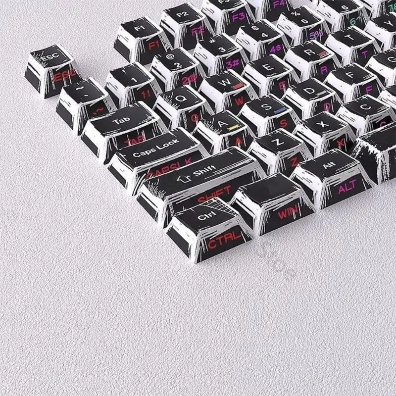 96BA Tastatur-Upgrades Tastenkappen 131 Tasten PBT Originalhöhe für mechanische Gaming-Tastatur – Detail 9