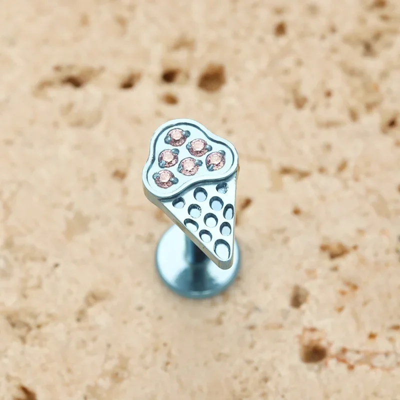 ZOOR F136 التيتانيوم الآيس كريم تشيكوسلوفاكيا ثقب الموضوع الداخلي Labret شقة الظهر القرط اللولب مسمار الغضروف أنودة ثقب الجسم