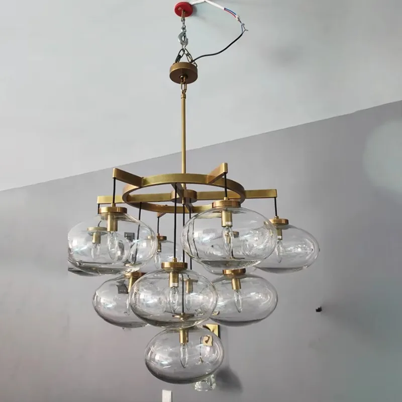 

Modern Home Brass Crystal Chandelier Hotel Living Room Industrial Design Style Chandelier